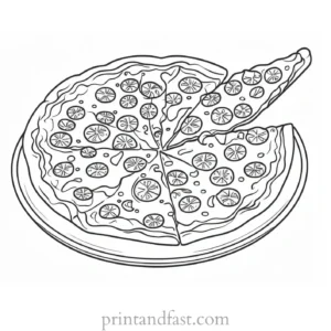 easy pizza coloring page