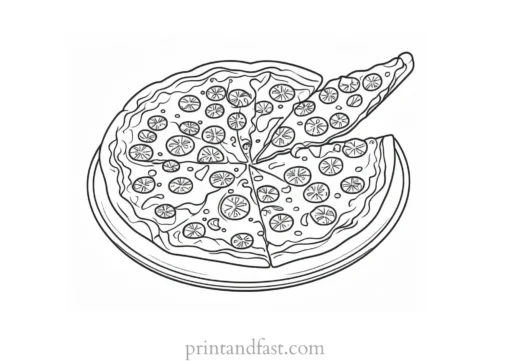 easy pizza coloring page