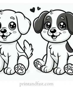 easy puppy coloring page