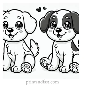 easy puppy coloring page