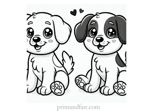 easy puppy coloring page