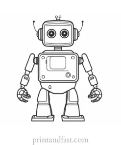 easy robot coloring page