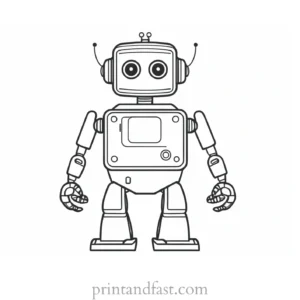 easy robot coloring page