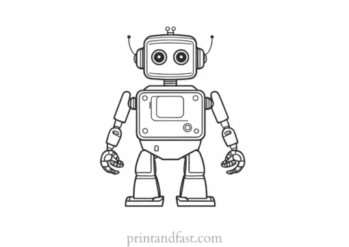 easy robot coloring page