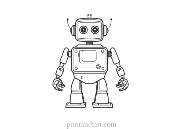 easy robot coloring page