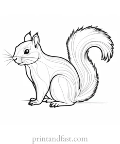 easy squirrel coloring page