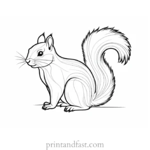 easy squirrel coloring page