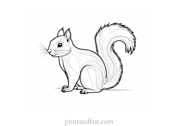 easy squirrel coloring page