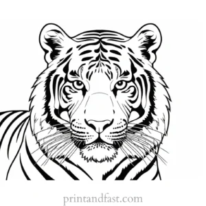 easy tiger coloring page