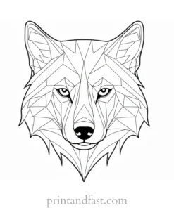 easy wolf coloring page