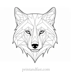 easy wolf coloring page