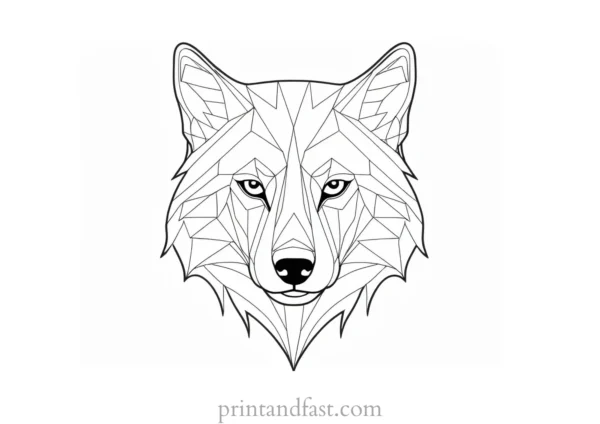 easy wolf coloring page