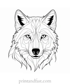 easy wolf coloring picture