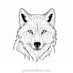 easy wolf coloring picture