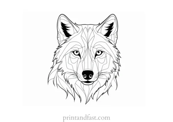 easy wolf coloring picture