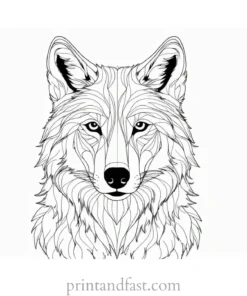 easy wolf coloring sheet