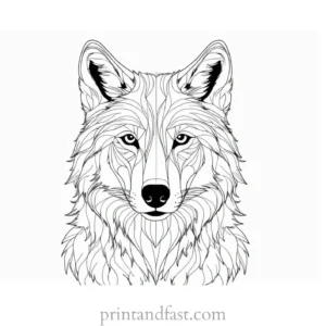 easy wolf coloring sheet