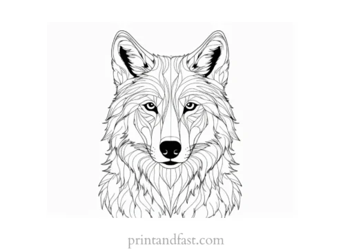 easy wolf coloring sheet