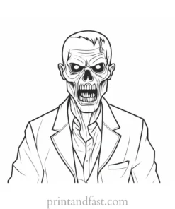 easy zombie coloring page