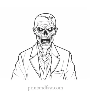 easy zombie coloring page