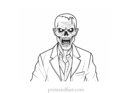 easy zombie coloring page