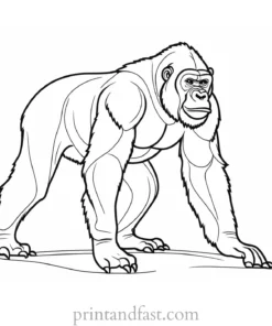 educational Gorilla Coloring Page