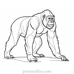 educational Gorilla Coloring Page