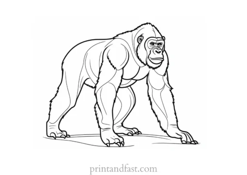 educational Gorilla Coloring Page