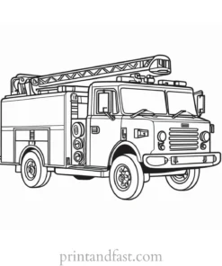 educational fire truck coloring page