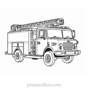 educational fire truck coloring page