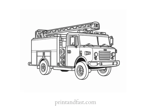 educational fire truck coloring page