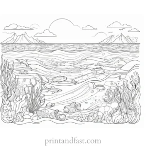 educational ocean coloring page