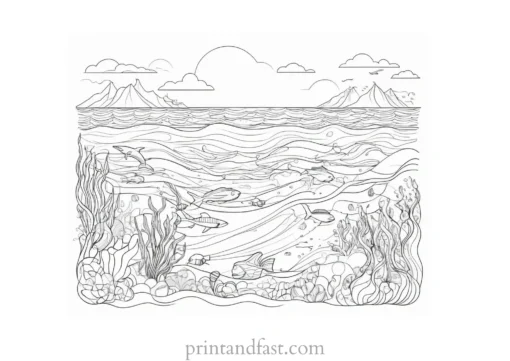 educational ocean coloring page