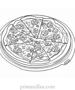 educational pizza coloring page