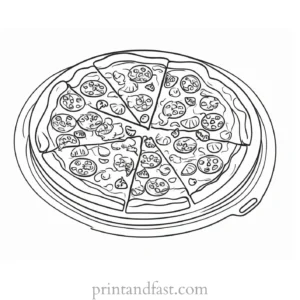 educational pizza coloring page