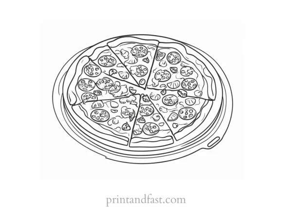 educational pizza coloring page