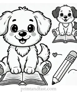 educational puppy coloring page