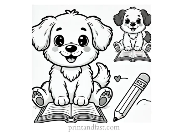 educational puppy coloring page