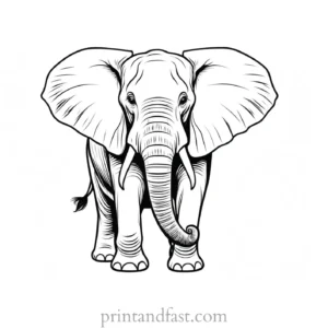 elephant coloring page for adults