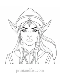 elf coloring page for adults