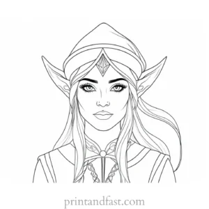 elf coloring page for adults