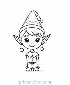 elf coloring page for kids