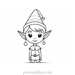 elf coloring page for kids