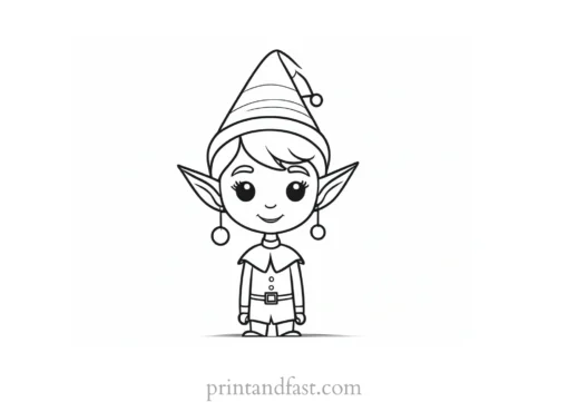 elf coloring page for kids