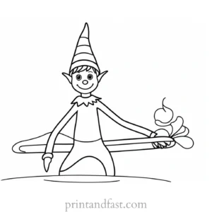 elf on shelf coloring page