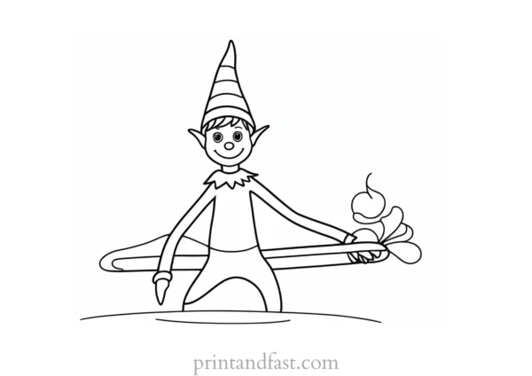 elf on shelf coloring page