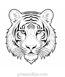 exotic tiger coloring page