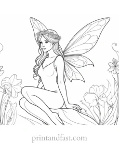 fairy coloring page detailed