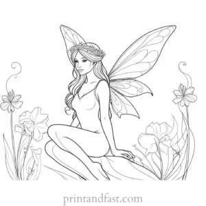 fairy coloring page detailed