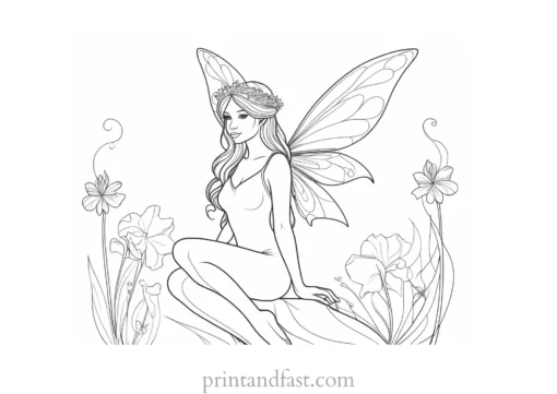 fairy coloring page detailed